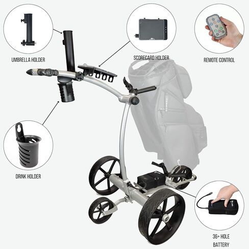 عربة دفع الجولف الكهربائية CART-TEK مع التحكم عن بعد ، ميزة الجيروسكوب ، سهلة طي ، إطار من الألومنيوم القوي ، محركات هادئة مزدوجة ، 10.4 AH بطارية ليثيوم أيون ، عربة دفع كهربائية سهلة الاستخدام هي 1500-V3 in Saudi Arabia
