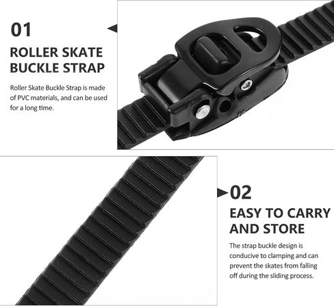 Mipcase 2 Sets Roller Skate Strap, Replacemen Inline Roller Skate Buckle Strap with Screws Nuts Linline Roller Skate Energy Straps for Men Women in Saudi Arabia