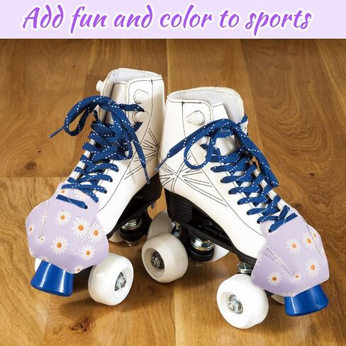 2 Pieces Roller Skate Toe Guards Artificial Leather Toe Guards Protectors for Quad Roller Skate (Purple,Daisy) in Saudi Arabia
