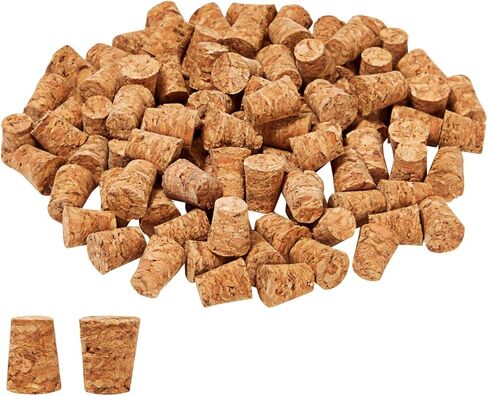 مقابس Juvale 100 Pack Mini Cork - 0.4 × 0.3 × 0.5 بوصة - سدادات الفلين مدببة لأنابيب الاختبار ، وزجاجات صغيرة ، للحرف اليدوية ، وزجاجات الجرعة وموزعات التوابل in Saudi Arabia