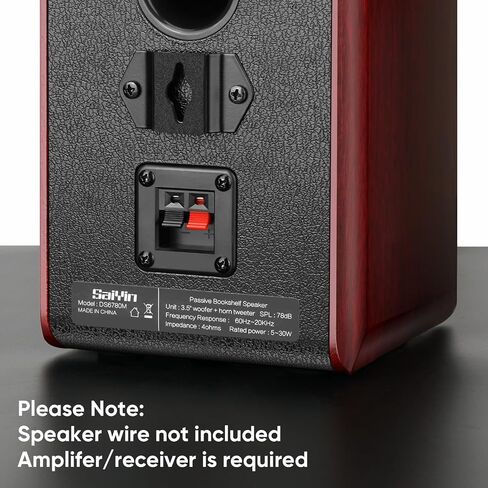 Saiyin Passive Bookshelf Speakers, 2-Way Passive Speakers, 3.5" Woofer & Silk Horn Tweeter, 60Hz Bass for Home/Office/Theater Pair (Needs Amplifier or Receiver to Operate) in Kuwait