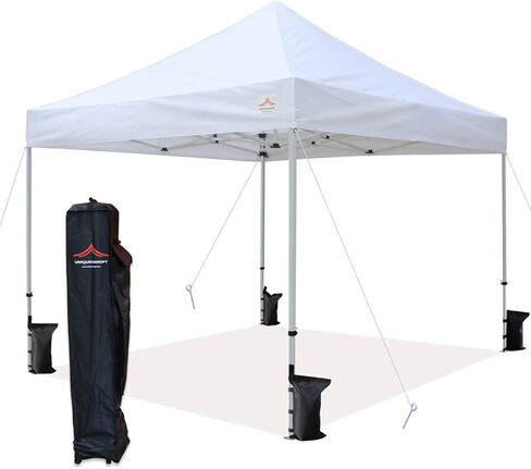 10'x10 'المنبثقة في المظلة المظلة المأوى الفوري التجاري مع حقيبة أسطوانة شديدة التحمل ، 4 أكياس رملية المظلة ، برتقالي 10 × 10 قدم in Saudi Arabia
