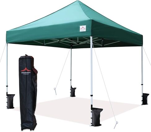 10'x10' Pop Up Canopy Tent Commercial Instant Shelter with Heavy Duty Roller Bag, 4 Canopy Sand Bags, 10x10 FT Orange in Saudi Arabia