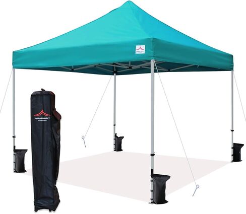 10'x10' Pop Up Canopy Tent Commercial Instant Shelter with Heavy Duty Roller Bag, 4 Canopy Sand Bags, 10x10 FT Orange in Saudi Arabia