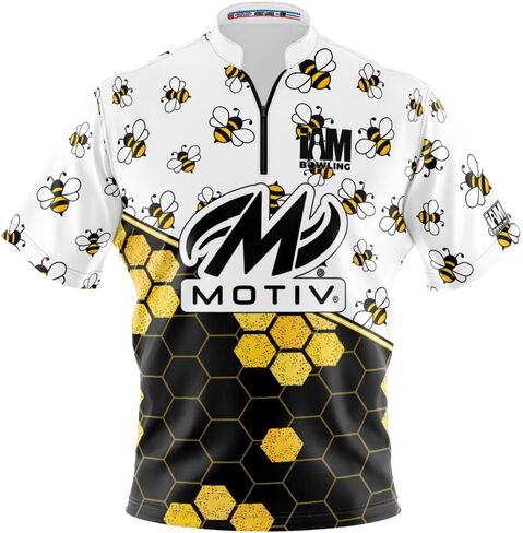 Logo Infusion I AM Bowling Jersey Short Sleeve Sash Collar 2090-MT Made in USA Motiv in Saudi Arabia