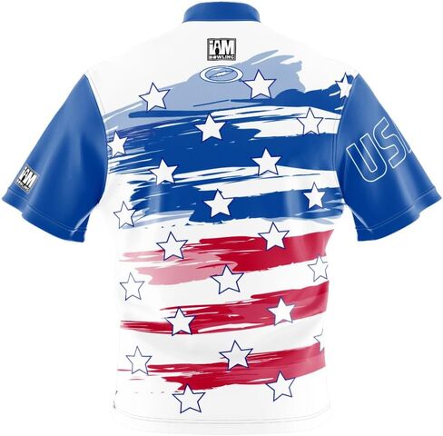 Logo Infusion Bowling Jersey Short Sash Collar - I Am Am ​​Bowling Fun Design 2083 -ST - Storm - Made in USA in Saudi Arabia