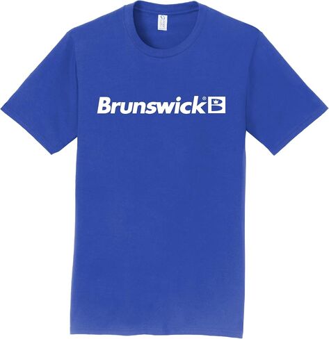 Logo Infusion Blue T-Shirt 100% Cotton - Brunswick Bowling - White Logo - Design 000N in Saudi Arabia