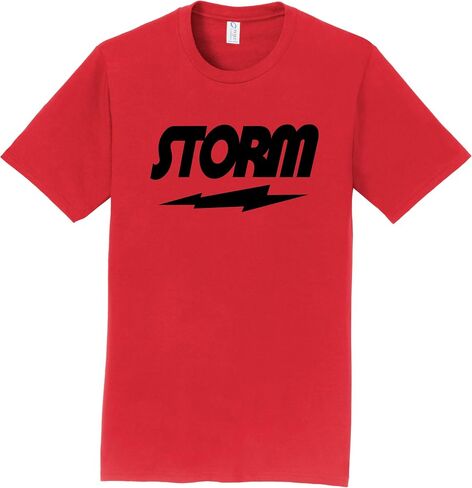 Logo Infusion Red T-Shirt 100% Cotton - Storm Bowling - Black Storm Logo - Design 00BC in Saudi Arabia
