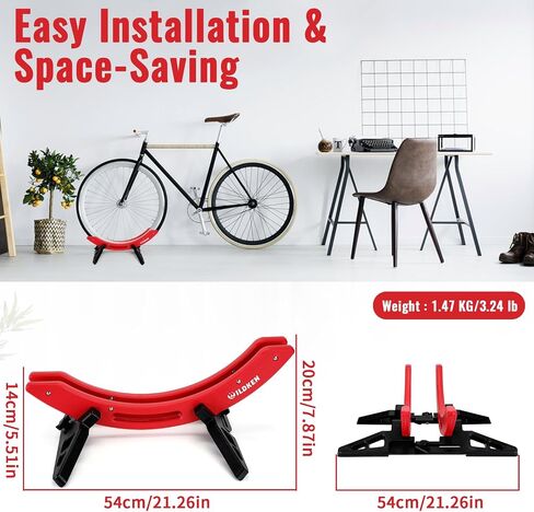 WILDKEN Bike Stand, Bike Stand Floor for Home/Garage Adjustable Bicycle Stand Bike Parking Rack Fit Road, Mountain, MTB, BMX, E-bike, Scooter, Fat Tire Bikes in Kuwait