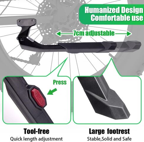 RBRL BIKE KICKSTAND ، 18 ملم تباعد الثقب حامل دراجة قابل للتعديل ، سبيكة الألومنيوم ، حامل للدراجات غير المنقولة ، قابلة للتعديل للدراجة الجبلية 24-29 بوصة ، دراجة الطريق ، الدراجة الإلكترونية in Kuwait