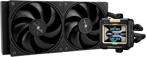 Thermalright FW360 Black Argb BW CPU Water Cooler مع 3 مراوح PWM مع 2000 دورة في الدقيقة ، شاشة IPS LCD بدقة 320x240 ، مبرد CPU السائل مع شاشة 2.4in LCD ، CPU PC AIO مبرد AM5/Intel LGA1851 in Saudi Arabia