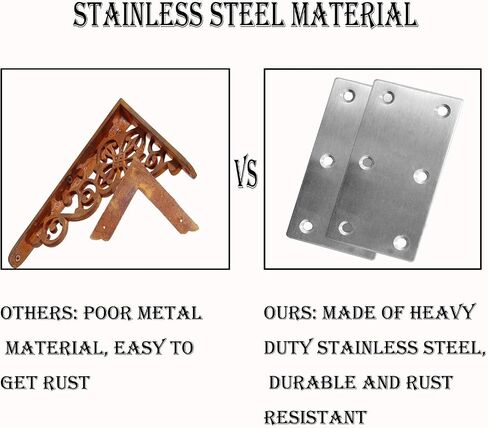 20Pcs Stainless Steel Flat Bracket Mending Plate, 4"x2" Bracket Joining Plate, Heavy Duty Metal Repair Fixing Joining, Flat Brace Right Angle for Wood Furniture Cabinet Shelves in Kuwait
