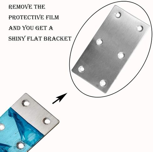 20Pcs Stainless Steel Flat Bracket Mending Plate, 4"x2" Bracket Joining Plate, Heavy Duty Metal Repair Fixing Joining, Flat Brace Right Angle for Wood Furniture Cabinet Shelves in Kuwait