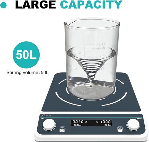 JOANLAB Digital Large Magnetic Stirrer Plate 15L Laboratory High Capacity Magnetic Stir Plate Mixer 50-1500rpm w/Timming Lab Stirrer in Kuwait