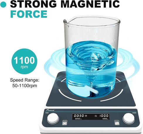 JOANLAB Digital Large Magnetic Stirrer Plate 15L Laboratory High Capacity Magnetic Stir Plate Mixer 50-1500rpm w/Timming Lab Stirrer in Kuwait