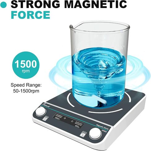 JOANLAB Digital Large Magnetic Stirrer Plate 15L Laboratory High Capacity Magnetic Stir Plate Mixer 50-1500rpm w/Timming Lab Stirrer in Kuwait