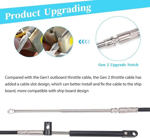 9ft Gen 2 كابل الخانق الخارجي يناسب Mercury 2pcs Throttle و Shift Cables for Mercury Outboard Motor Clables Cables Set in Saudi Arabia