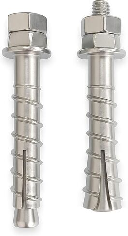 yuchi 1/2 "× 3-1/2" مرساة شديدة التحمل ، مسمار التوسع المنشط عزم الدوران ، مرساة إسفين ، 304 سحمة سداسية الفولاذ المقاوم للصدأ ، المسمار القوي للخرسانة ، الاستخدام الصناعي والتجاري (25 حزمة) in Saudi Arabia