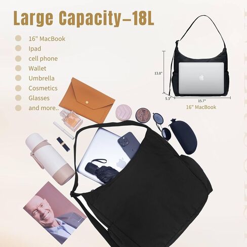 Nylon Hobo Crossbody Bags Lightweight Shoulder Bag Casual Work Travel Handbags 2025 Trendy with Adjustable Quilted Strap in Kuwait