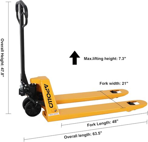APOLLO Hand Pallet Jack 5500lbs Capacity Integrated Pump Manual Pallet Truck 21" W x 48" L Fork Size Pallet Jacks in Kuwait