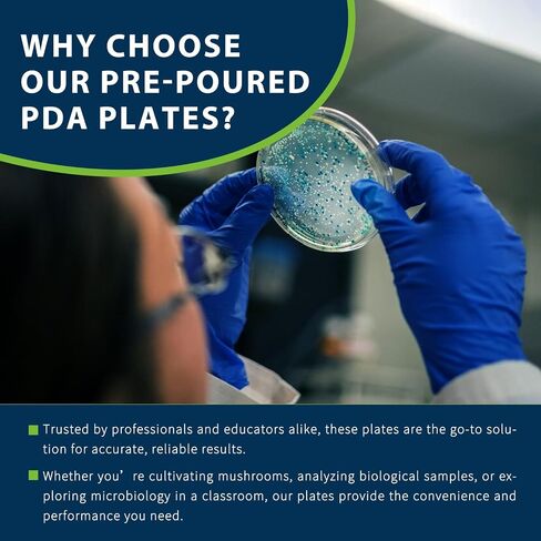 Potato Dextrose Agar(PDA) Plates for Mushroom Cultivation, Mold Detection 10 Pack, and Science Projects – Pre-Poured Petri Dishes in Kuwait