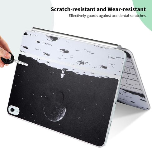 IMMOENUC Protective Skin Sticker for 2025 iPad Air M3 (A3266/A3267) 11-inch Magic Keyboard 3-Side ull Coverage Protective Vinyl Decals Self-Adhesive,Pre-Cut (Top/Bottom/Keyboard Panel)（White） in Kuwait