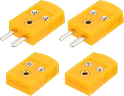meccanixity k type typer thermocouple connectors plate plan plug adapter high درجة الحرارة 120 درجة مئوية (248 درجة فهرنهايت) لمستشعر الاستشعار الحراري الداكن الأصفر 5 مجموعة in Saudi Arabia