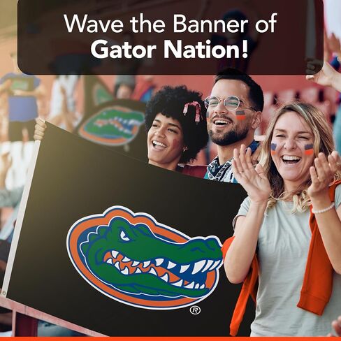 Florida Gators 3' x 5' College Sports Printed Flag - NCAA Licensed - Nylon - School Banner (Black) in Saudi Arabia