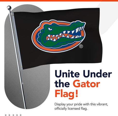 Florida Gators 3' x 5' College Sports Printed Flag - NCAA Licensed - Nylon - School Banner (Black) in Saudi Arabia