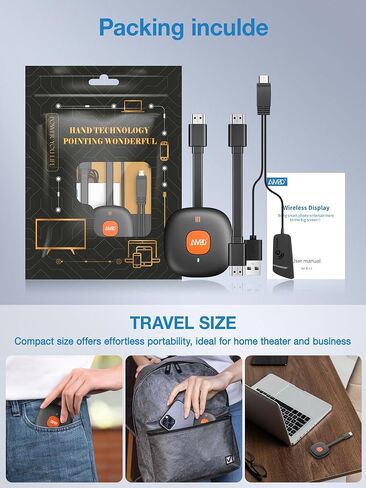 Wireless HDMI Dongle Adapter 4K, SOCLLLife Display Receiver for iOS/Android/Windows Devices to TV, Monitor, or Projector, Screen Mirroring with Airplay/Miracast/DLNA for Movies, Presentations in Saudi Arabia