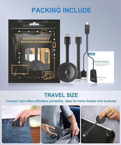 محول HDMI Dongle اللاسلكي 4K ، مستقبل عرض SocllLife لأجهزة iOS/Android/Windows للتلفزيون أو المراقبة أو جهاز العرض ، النسخ المتطابق مع Airplay/Miracast/DLNA للأفلام والعروض التقديمية in Kuwait