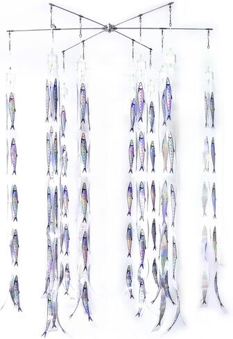Rigged Teaser Strips, Game Fishing Dredge Teaser, Sardin Ribbon Strip Set 4/6 with 7 Sardine Fish Each in Saudi Arabia