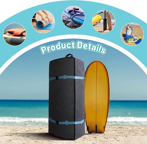 90L PADDLE BOARD BACKPACK ، حقيبة تخزين سفر مجداف قابلة للتنفيذ ، حقيبة كتف محفوظة للوقوف ، ركوب الأمواج الرياضية المائية في الهواء الطلق in Kuwait