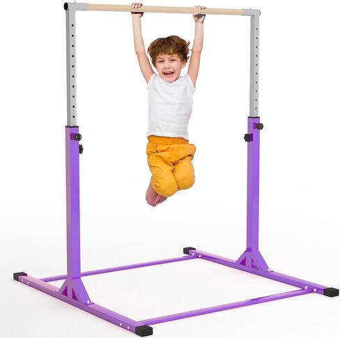 Gymnastics Bar, 3’ to 5’ Adjustable Height Gymnastic Horizontal Kip Bar for Kids Age 3-15 Home Gym Indoor Equipment in Saudi Arabia