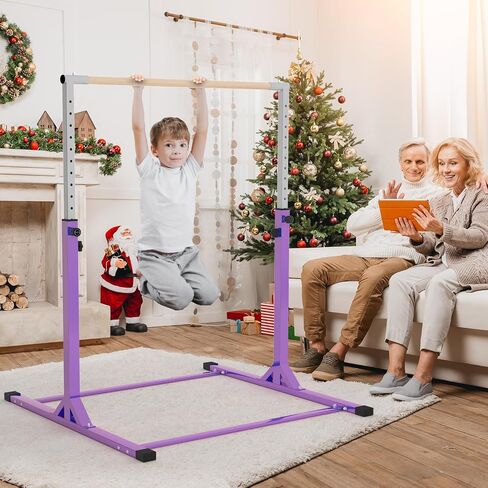 Gymnastics Bar, 3’ to 5’ Adjustable Height Gymnastic Horizontal Kip Bar for Kids Age 3-15 Home Gym Indoor Equipment in Saudi Arabia