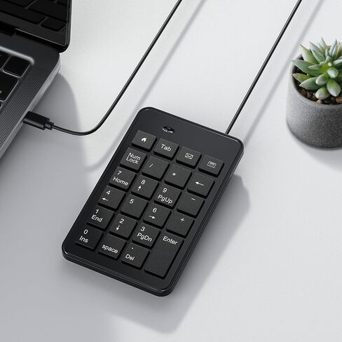CBUS Wired USB-A Numeric Keypad for Laptop, 23 Keys Numpad Keyboard with Tab, Home, Email & Calculator Keys, 5ft Cable, Small and Lightweight Design in Saudi Arabia