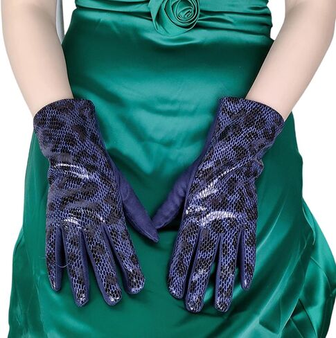 1pair Leopards Print Short Gloves Women Stretchy Mittens Durability Gloves for Casual and Party Outfits in Saudi Arabia