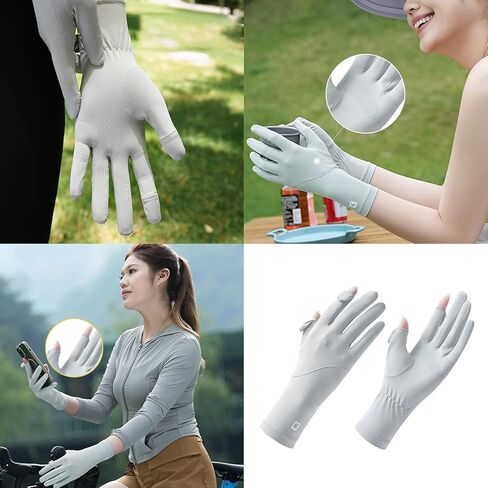 1pair Sun Protecting Touchscreens Gloves Ice Silk Cycling Gloves Outdoor Mittens for Running Hiking in Saudi Arabia