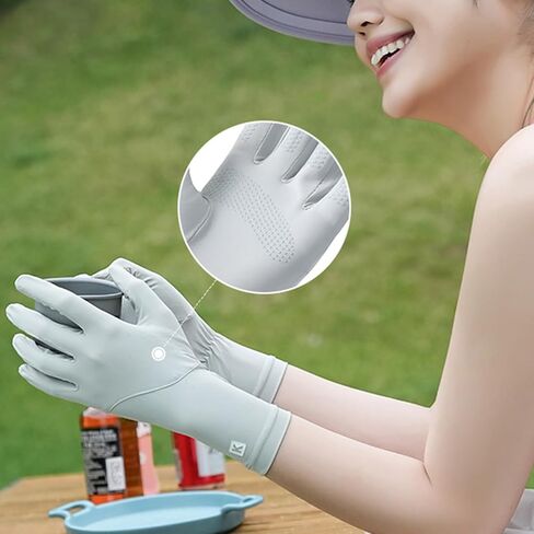 1pair Sun Protecting Touchscreens Gloves Ice Silk Cycling Gloves Outdoor Mittens for Running Hiking in Saudi Arabia