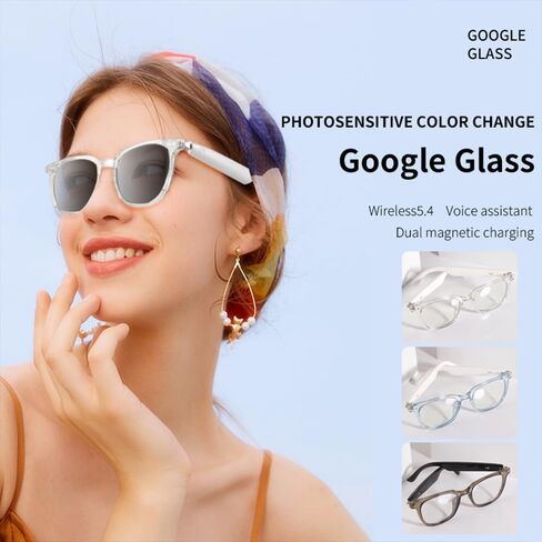 Smart Glasses Bluetooth Audio Sunglasses for Men Women with Dual Stereo Speakers, Open Ear Music &HD Calling, Touch &Voice Assistant, UV Protection——Gold in Kuwait