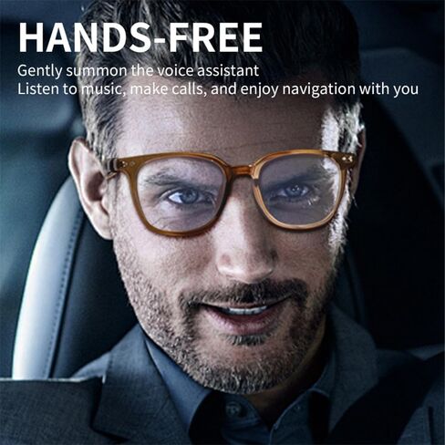 Smart Glasses Bluetooth Audio Sunglasses for Men Women with Dual Stereo Speakers, Open Ear Music &HD Calling, Touch &Voice Assistant, UV Protection——Gold in Kuwait