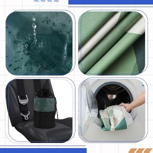 2 Pack Car Seat Towel Cover and Athletic Running Towel with Storage Bags, Sweat Washable Gym Seat Protector Non Slip for Dog Pet Workout Running Outdoor Sport Activities(Sasquatch) in Saudi Arabia