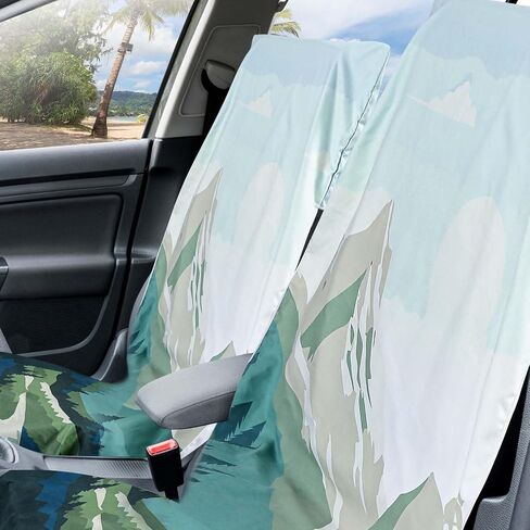 2 Pack Car Seat Towel Cover and Athletic Running Towel with Storage Bags, Sweat Washable Gym Seat Protector Non Slip for Dog Pet Workout Running Outdoor Sport Activities(Sasquatch) in Saudi Arabia