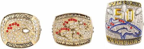 TREASURE FOOTBALL CHAMPIONSHIP RING SET 1997 1998 2015 & LUXURY LEGEND VICTORIOUS RARE SPORTS FAN GIFT SERIES - WITH SANDALWOOD BOX HOLIDAY SHOW COLLECT in Kuwait
