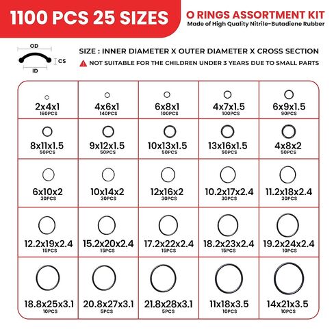 O RING LING LENSTREMTTMENT-400PCS (25 أحجام)-حلقات مطاطية O للسيارات ، والسباكة ، والإصلاح العام-مجموعة حلقة النتريل ، مقاومة للتسرب ، مضاد للاحتكاك ، مقاومة للتآكل in Saudi Arabia