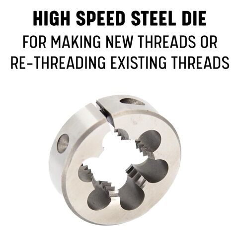 Drill America 1/4"-20 UNC X 1" OD HSS Round Adjustable Die with Matching Die Handle (Wrench), Die Stock in Kuwait