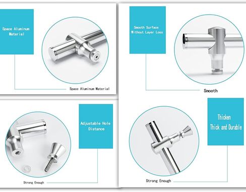 Stainless Steel Glass Door Push-Pull Handle Full Adjustable Hole Di Push Pull Glass Door Handle | Pull Push Barn Door Button Knob | Shower Enclosure Towel Bar Replacement in Saudi Arabia