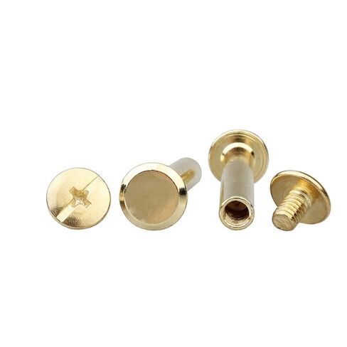 مسامير شيكاغو ， المسامير الجلدية ، 50pcs M5 مسامير الربط الذهبي حقيبة الحزام سكراب الدفوك بعد الأظافر مسامير الأزرار Snap Photo Bock in Kuwait