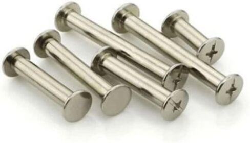 مسامير شيكاغو ， المسامير الجلدية ، 10sets M5*4mm إلى 50 مم مسامير ربط المعادن الأظافر مسامير المسامير لألبوم الصور الأسود النحاس النحاس (M5x8) in Kuwait