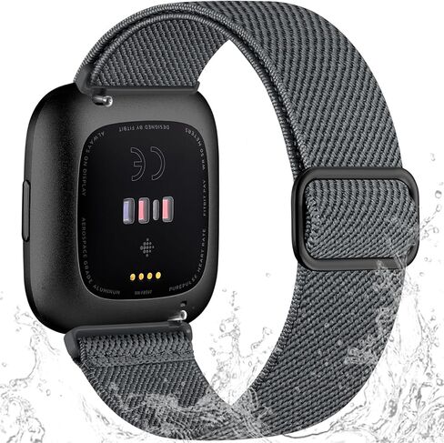 Odbeai Stretchy Bands Compatible with Fitbit Versa 2 / Versa/Lite/SE Bands for Women Men, Water-Resistant Adjustable Elastic Nylon Solo Loop Soft Sport Replacement Wristbands Strap in Kuwait